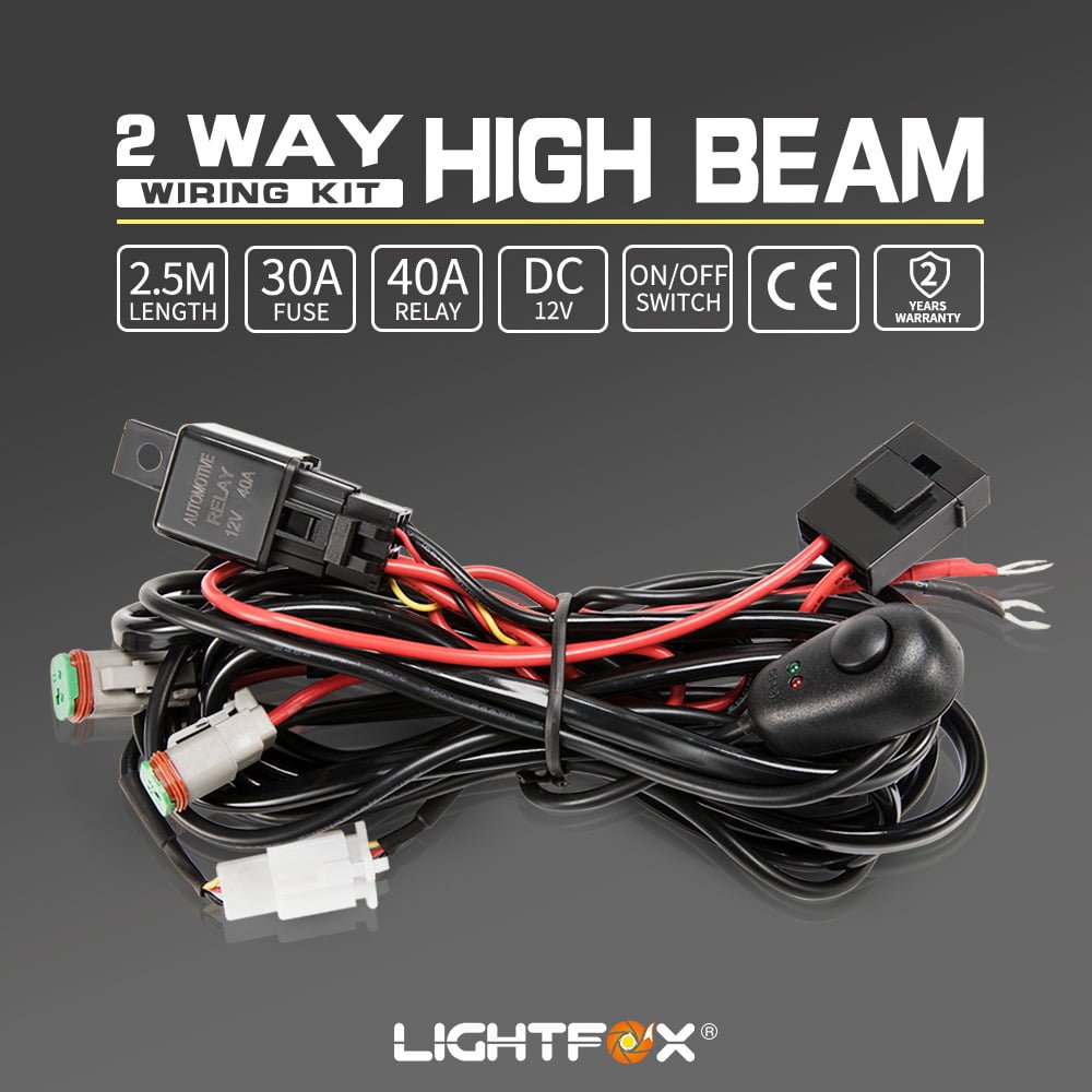 2 Way High Beam Wiring Loom Harness