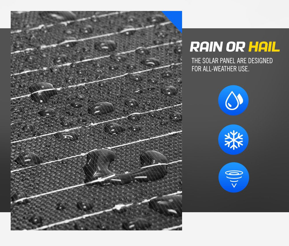 Atem Power 12V 300W Flexible Folding Solar Panel Kit Solar Mat Blanket Camping