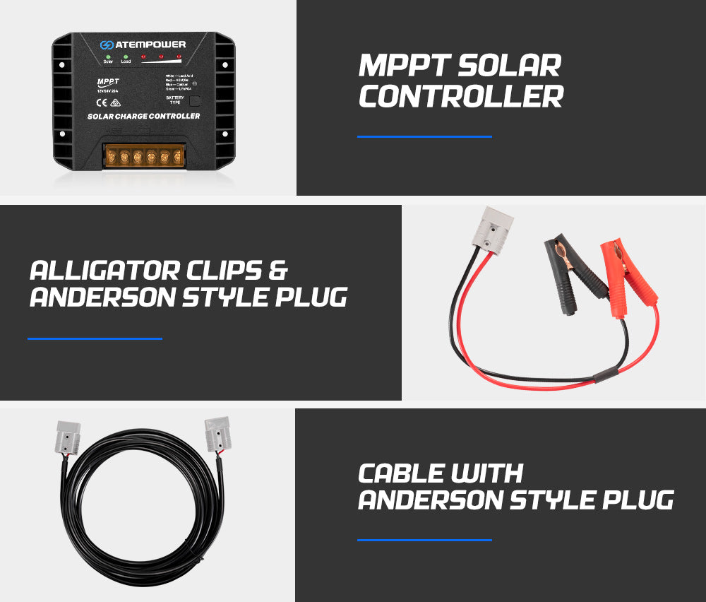 Atem Power 12V 300W Folding Solar Mat Flexible Blanket Solar Panel Kit Camping Charger