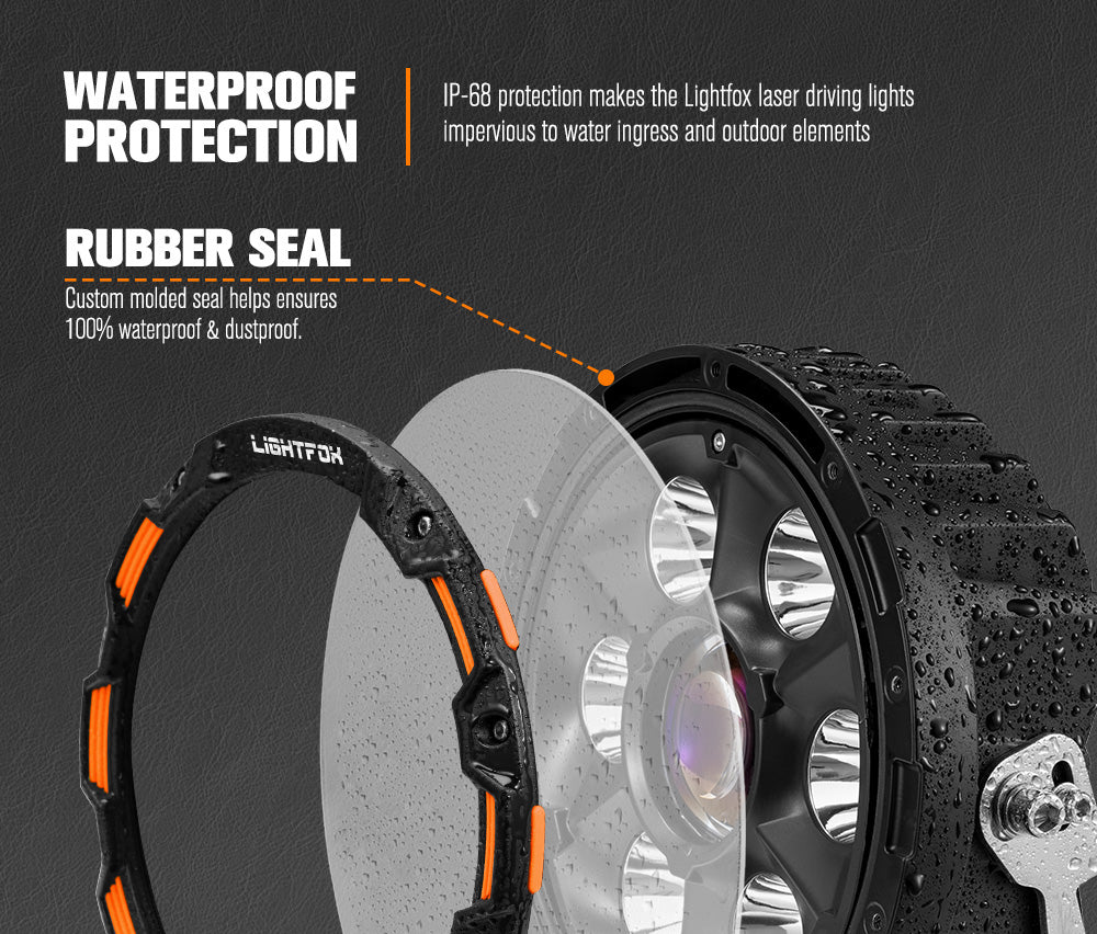 Lightfox 7inch LED Driving Light 1 Lux @ 2,226m IP68 11,285 Lumen