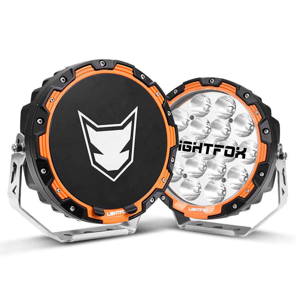 LightFox 7.5inch LED Driving Light with wiring harness and changable rings