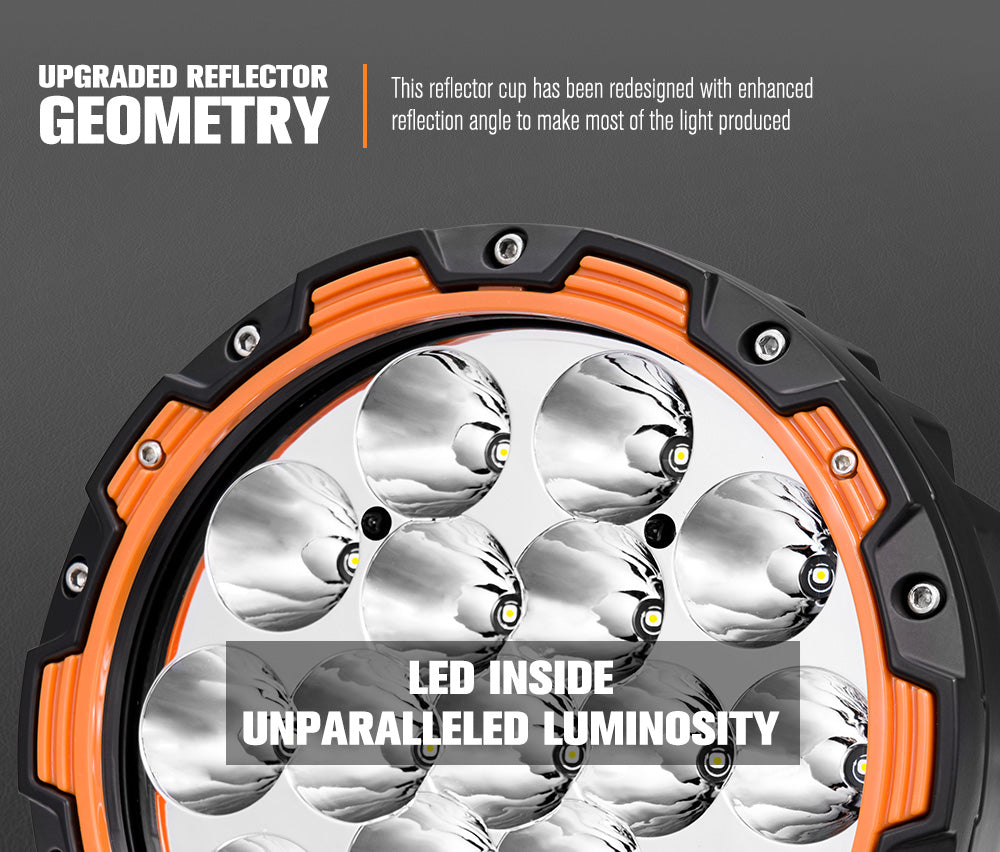 LightFox 7.5inch LED Driving Light with wiring harness and changable rings