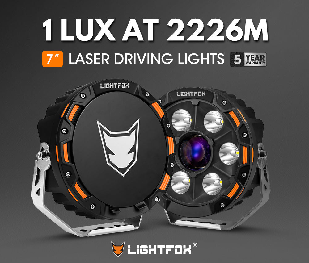 Lightfox 7inch LED Driving Light 1 Lux @ 2,226m IP68 11,285 Lumen