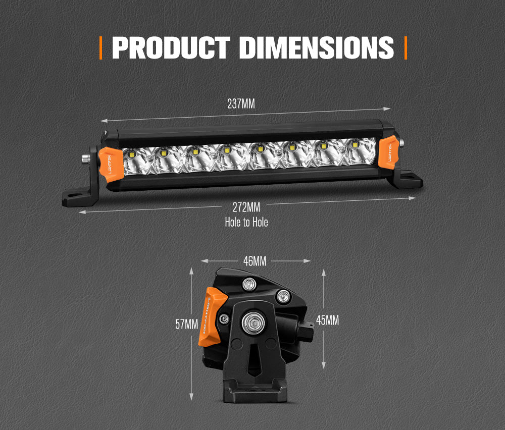 Lightfox Vega Series Pair 8inch Osram LED Light Bar 1Lux @349m 6,204 Lumens