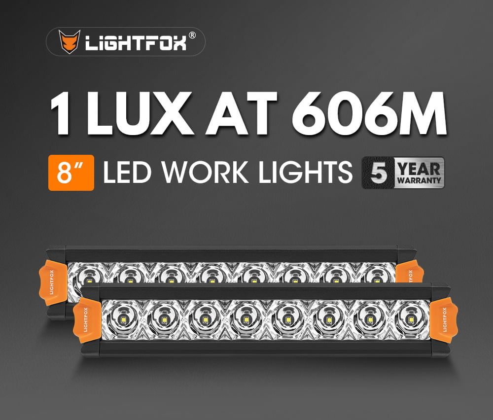 Lightfox Vega Series 8inch LED Light Bar 1 Lux @ 606m IP68 8,856 Lumens