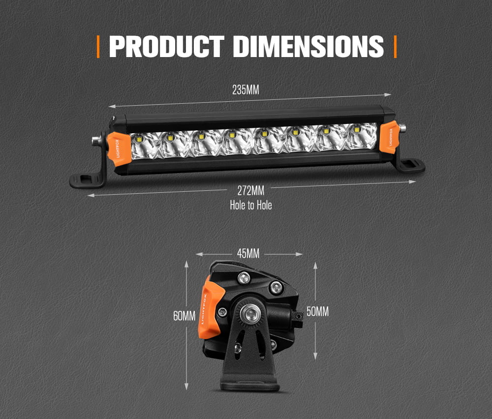 Lightfox Vega Series 8inch LED Light Bar 1 Lux @ 606m IP68 8,856 Lumens
