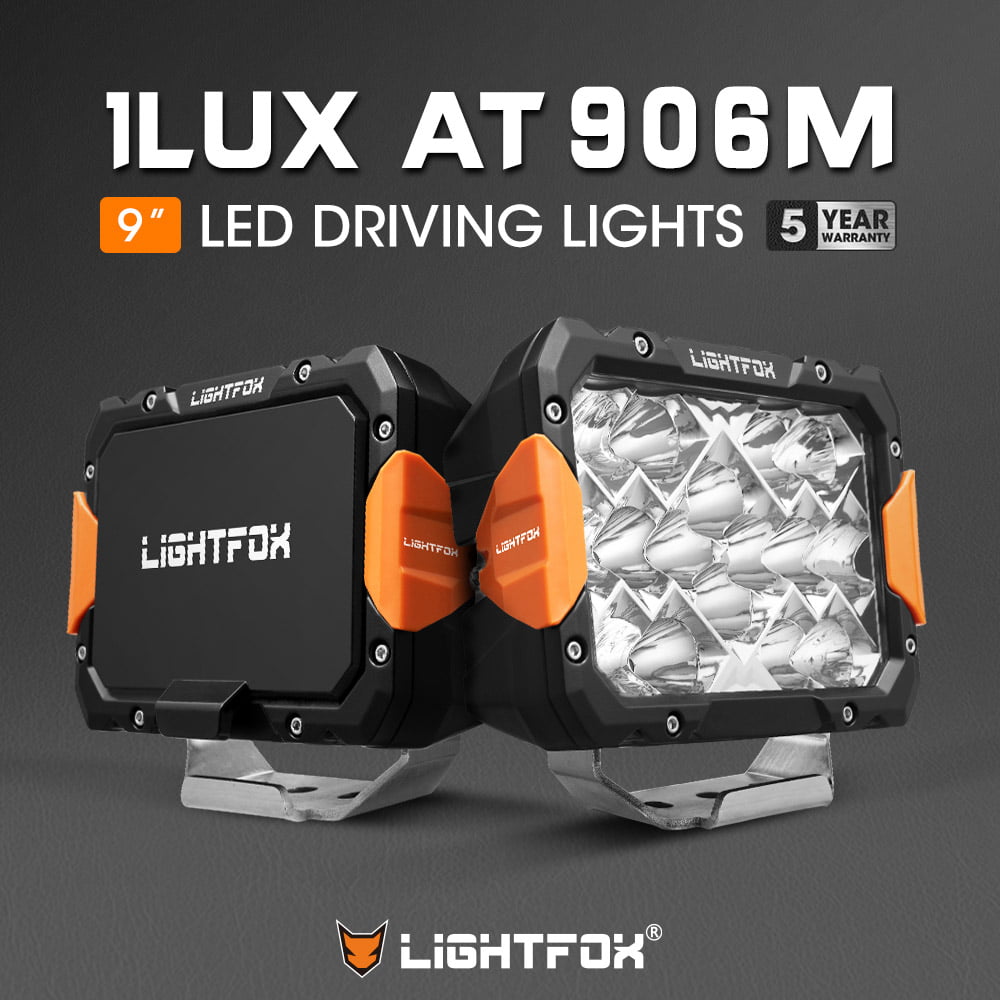 LIGHTFOX Pegasus Series 9inch Osram LED Driving Lights 1 Lux @906m 11,390 lumens