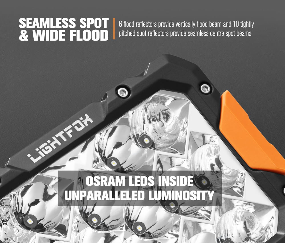 LIGHTFOX Pegasus Series 9inch Osram LED Driving Lights 1 Lux @906m 11,390 lumens