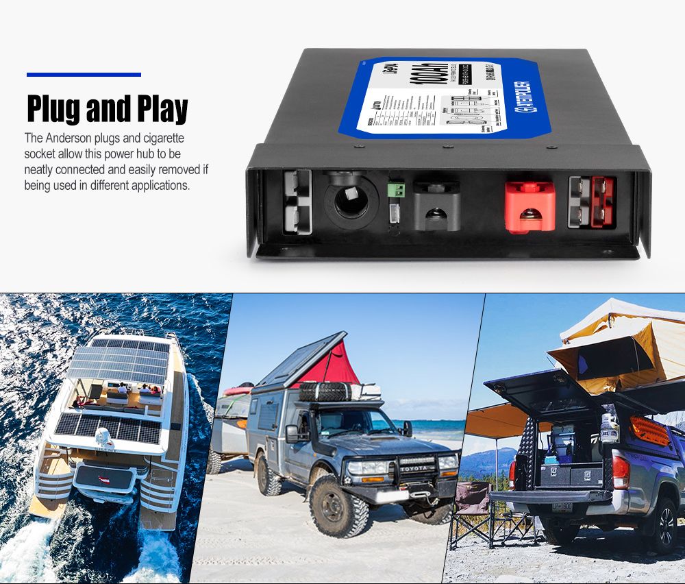 Atem Power 12V 100Ah Slimline Lithium Battery Built-in 40A DC to DC Charger