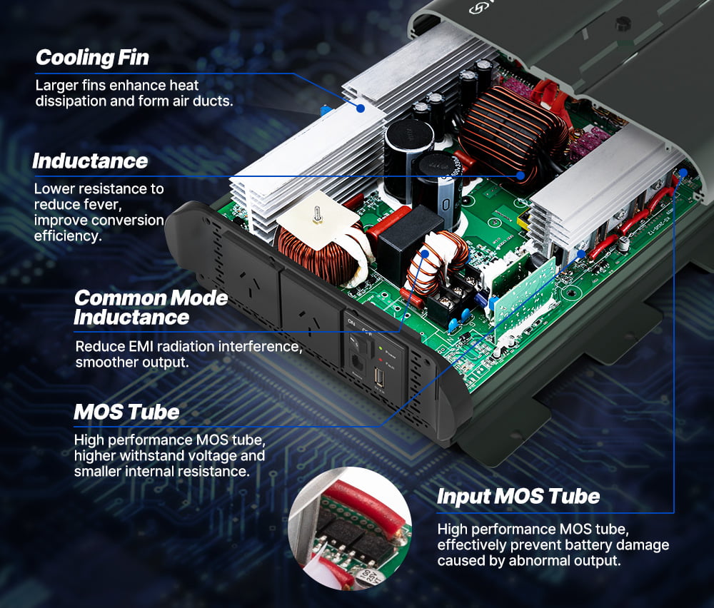 ATEM POWER 12V To 110V/220V 2000W/4000W Pure Sine Wave Power Inverter