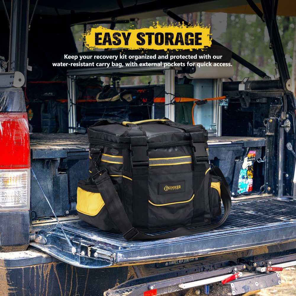 Bunker Indust 4x4 Recovery Kit Kinetic Rope Soft Shackles Winch Dampener Offroad