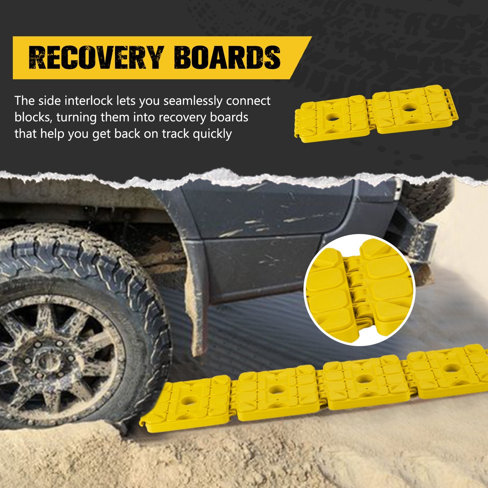 BUNKER INDUST RV Leveling Blocks – 10 Pack Stackable Jack Blocks with Interlocking Design & Carry Bag for Camper, Trailer & Wheels Stabilization (Yellow)