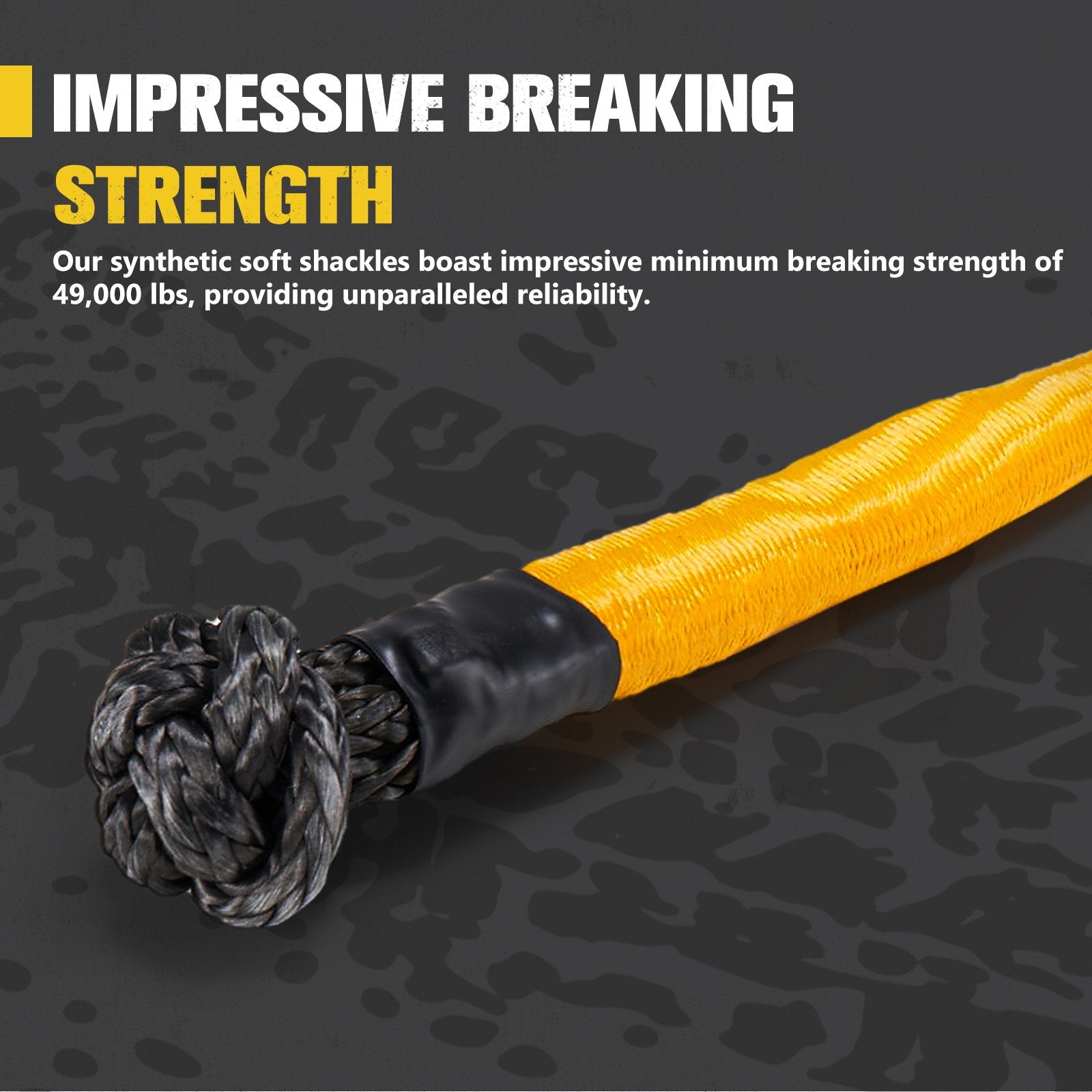 BUNKER INDUST 2Pcs Synthetic Soft Shackle Rope,1/2 Inch x 23 Inch (49,000 LBS Breaking Strength) Winch Towing Recovery Shackles for Offroad 4x4 Vehicles Truck, SUV, ATV, UTV