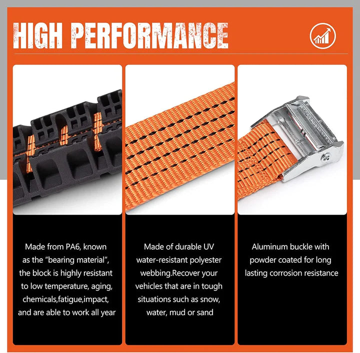 BUNKER INDUST 2Pcs 145cm Offroad Trucks SUV Car Mud Sand Emergency Tire Traction Tire Traction Device