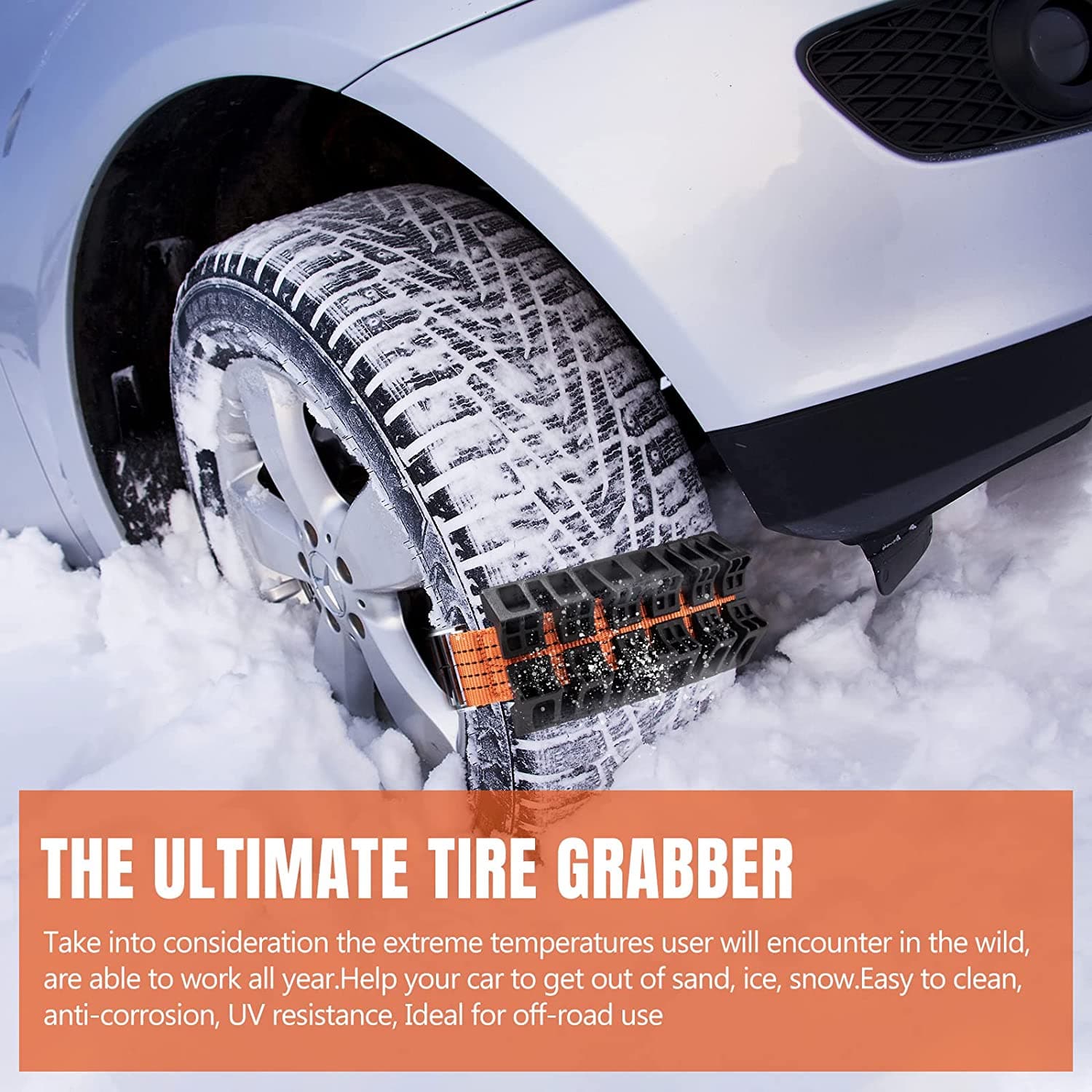 BUNKER INDUST 2Pcs 145cm Offroad Trucks SUV Car Mud Sand Emergency Tire Traction Tire Traction Device