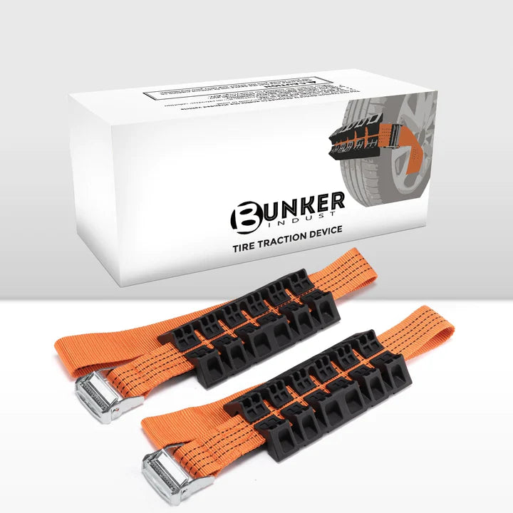 BUNKER INDUST 2Pcs 145cm Offroad Trucks SUV Car Mud Sand Emergency Tire Traction Tire Traction Device