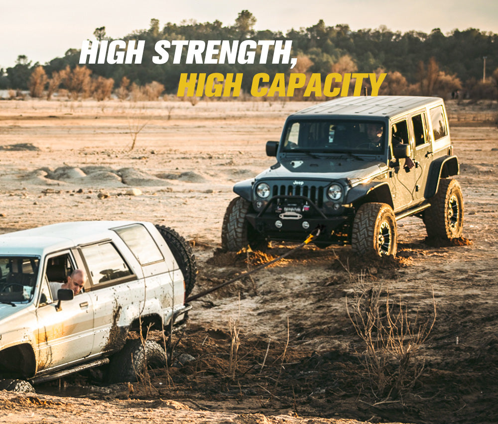 BUNKER INDUST 3/4''x20FT 18700LBS Heavy Duty Offroad Towing Rope Kinetic Recovery Rope for ATVs UTVs 4x4s