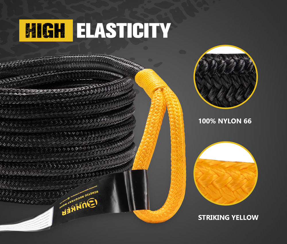 Bunket Rope BUNKER INDUST 3/4''x20FT 18700LBS Heavy Duty Offroad Towing Rope Kinet ...