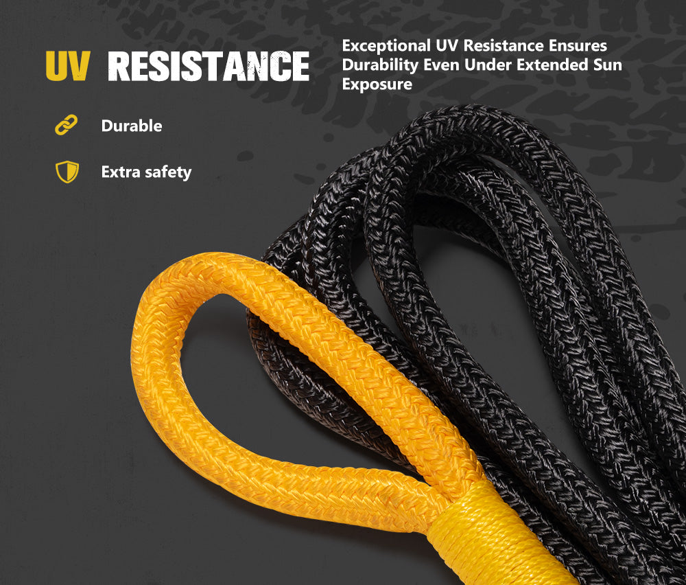 BUNKER INDUST 3/4''x20FT 18700LBS Heavy Duty Offroad Towing Rope Kinetic Recovery Rope for ATVs UTVs 4x4s