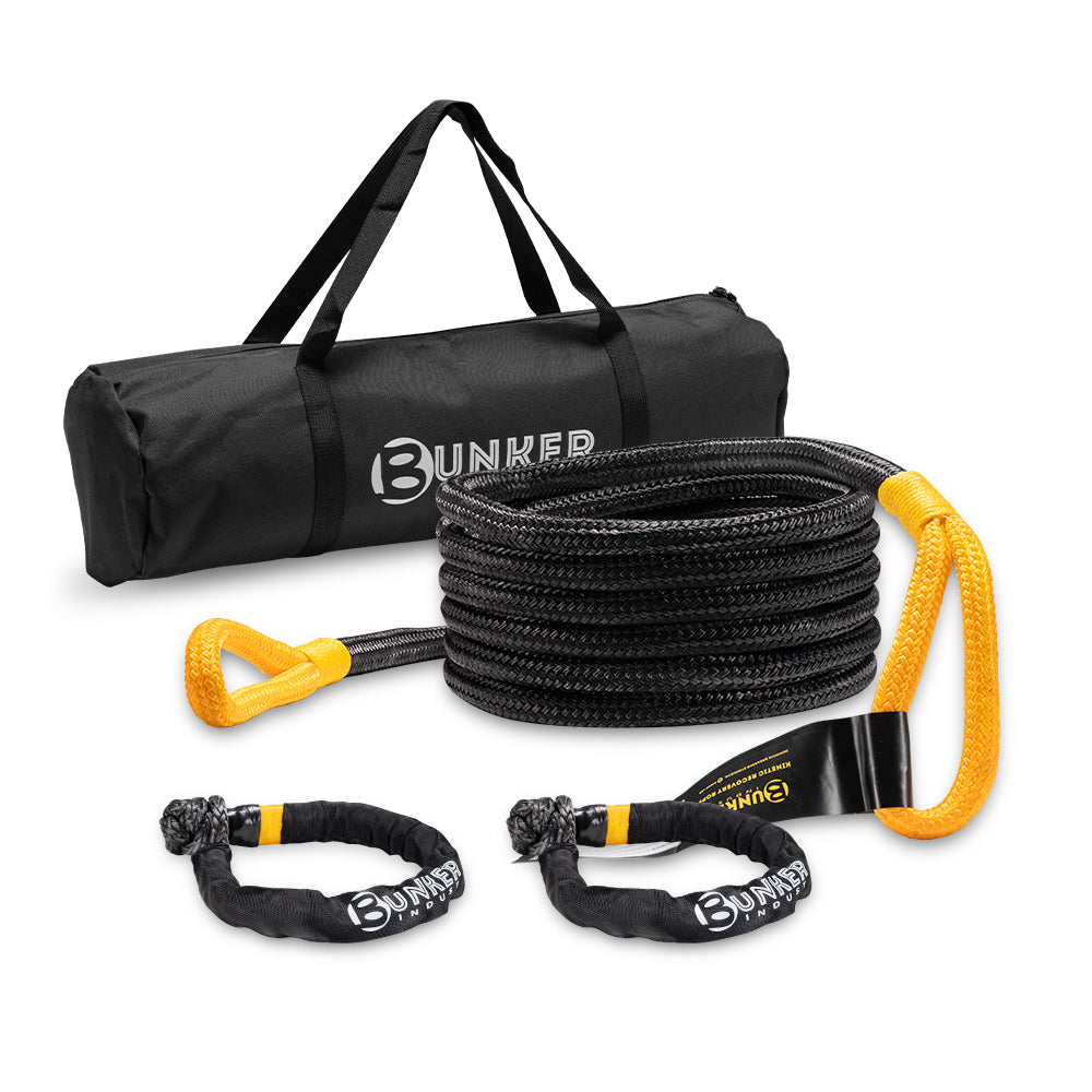 BUNKER INDUST 3/4''x20FT 18700LBS Heavy Duty Offroad Towing Rope Kinetic Recovery Rope for ATVs UTVs 4x4s