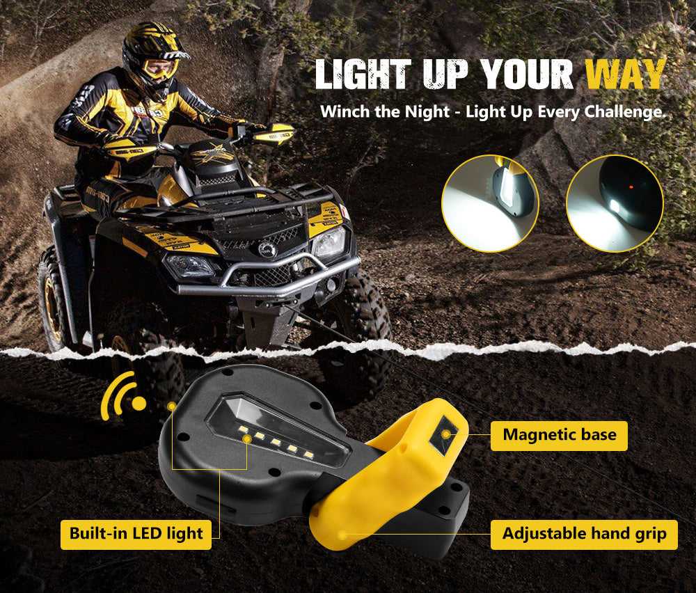 Bunker Indust 6000LBS/2722KGS Electric Winch 12V Synthetic Rope Wireless UTV ATV