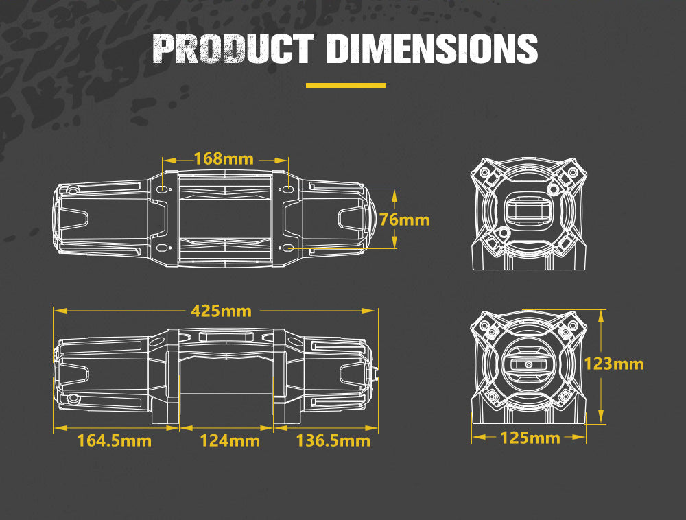 Bunker Indust 6000LBS/2722KGS Electric Winch 12V Synthetic Rope Wireless UTV ATV