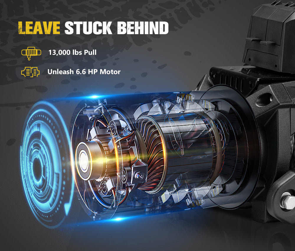 Bunker Indust 12V Electric Winch 13000LBS/5897KGS Synthetic Rope Wireless Remote