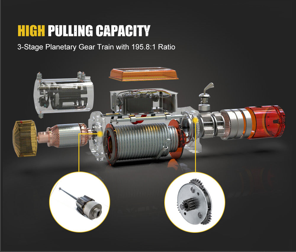 Bunker Indust 12V Electric Winch 13000LBS/5897KGS Synthetic Rope Wireless Remote