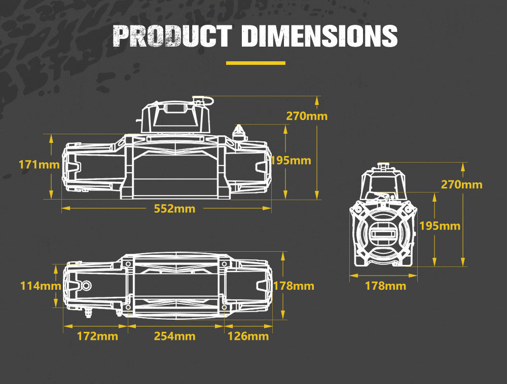 Bunker Indust 12V Electric Winch 13000LBS/5897KGS Synthetic Rope Wireless Remote