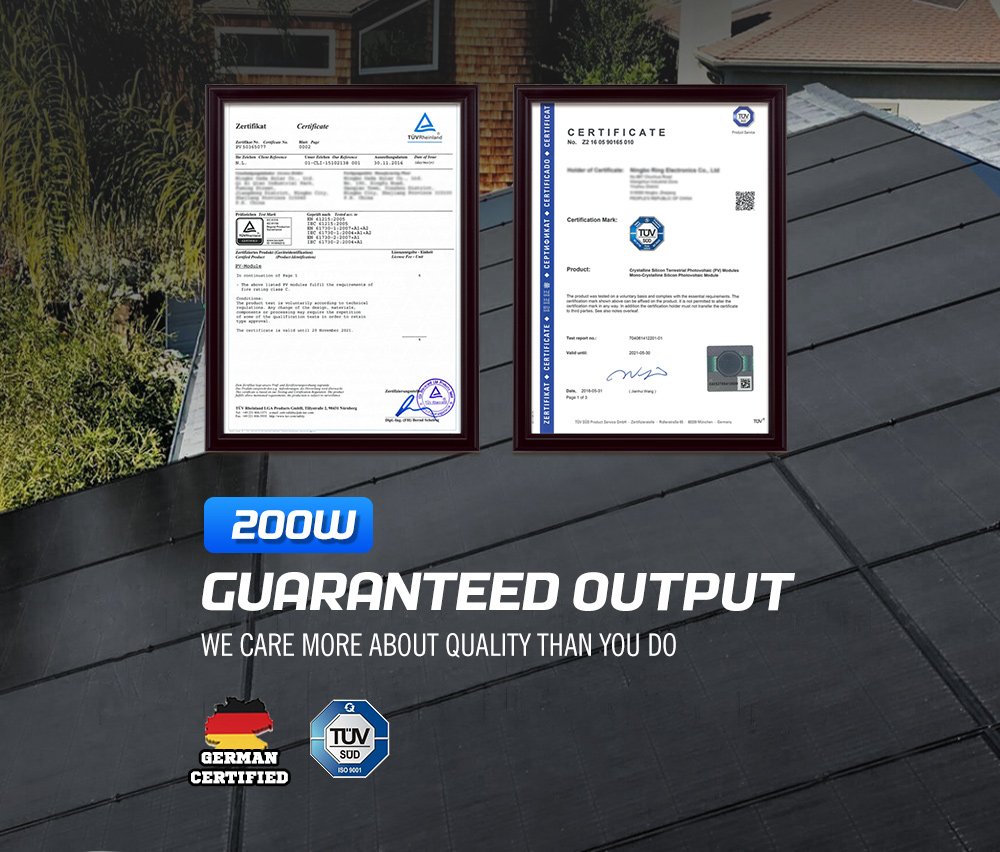 ATEM POWER 12V 200W Solar Panel Kit Mono Shingled Fixed Power Caravan Camping