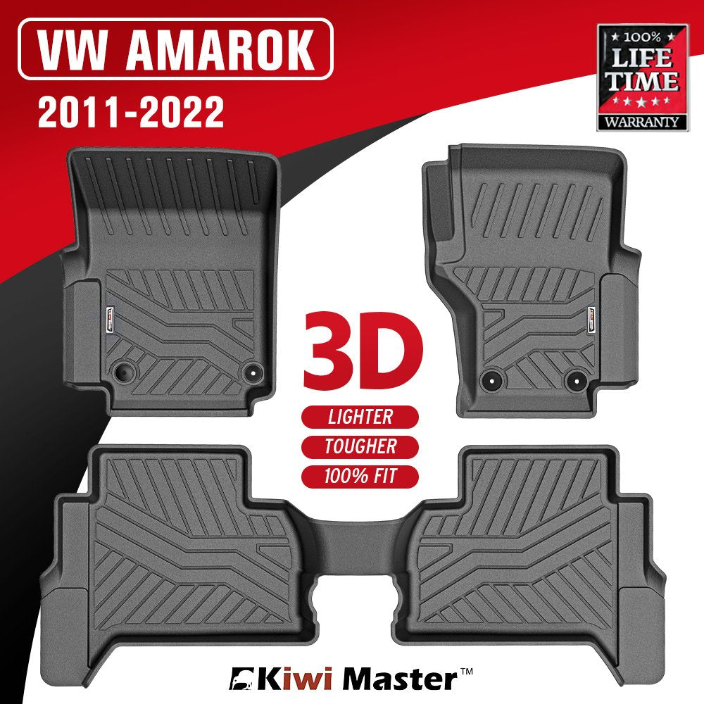 KIWI MASTER 3D TPE Car Floor Mats Liner fit VW Amarok 2011 - 2022