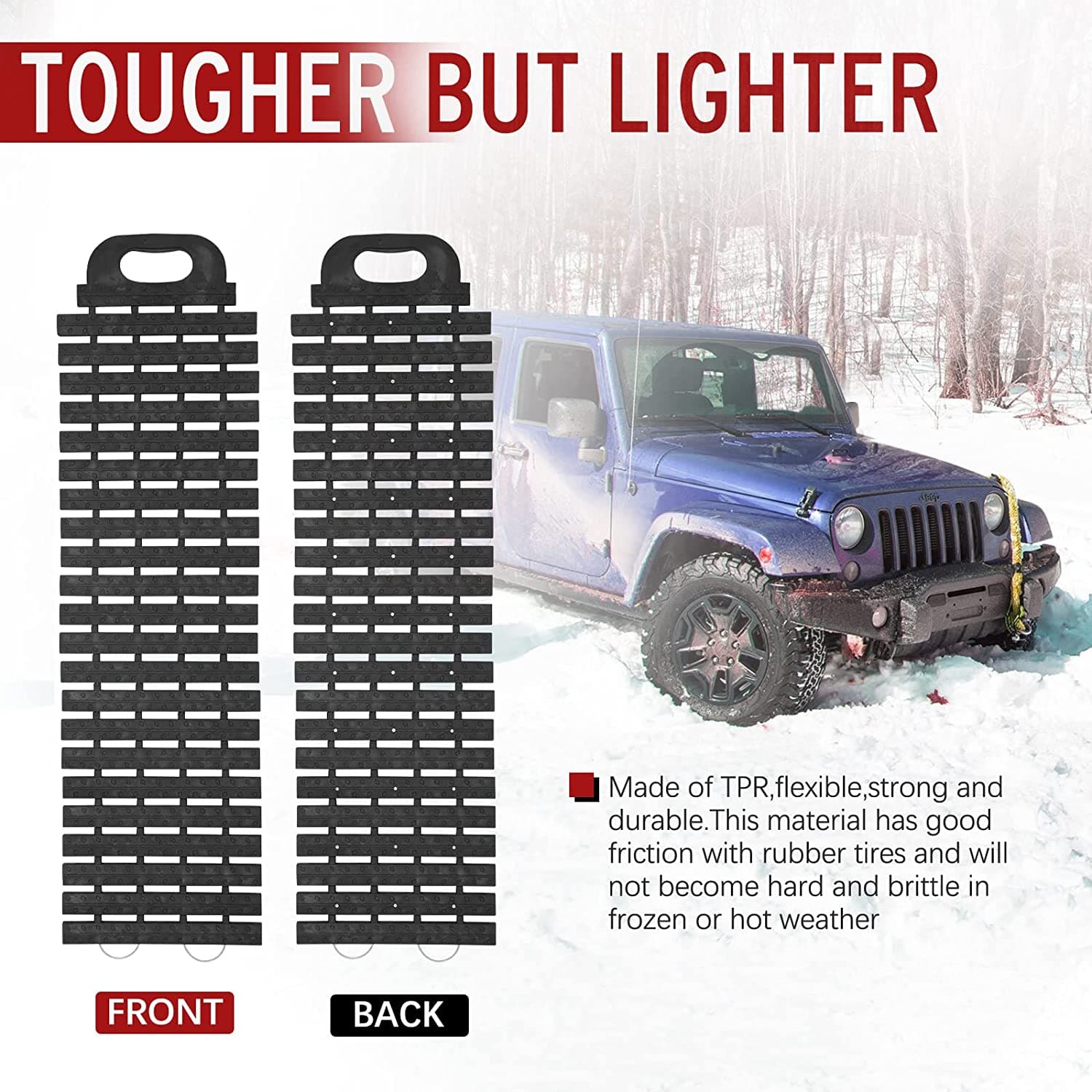 BUNKER INDUST Offroad 4X4 Snow Sand Portable Tire Traction Mats Board Recovery Tracks with Bag