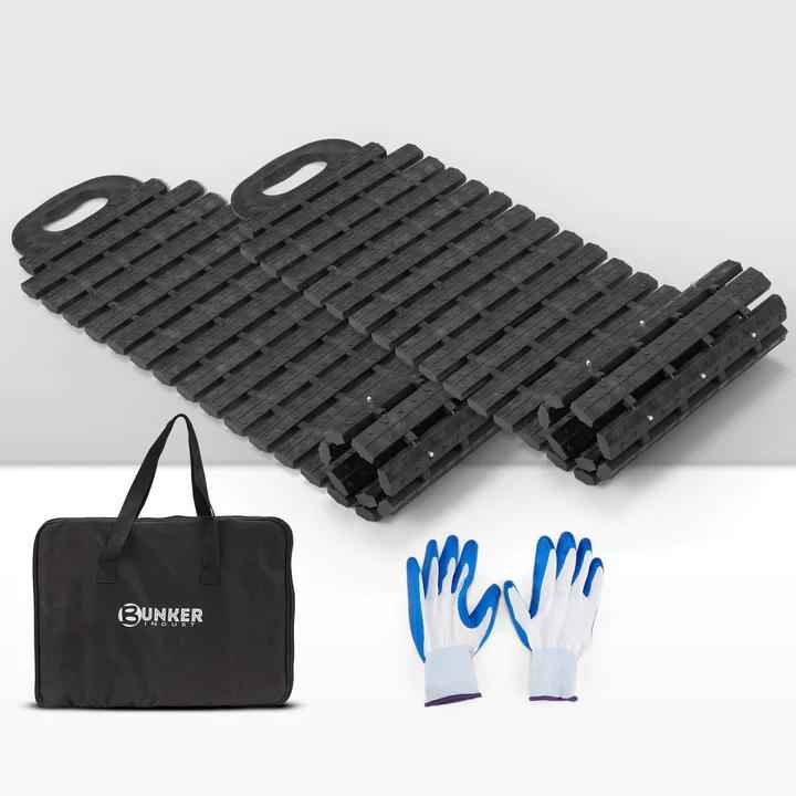 BUNKER INDUST Offroad 4X4 Snow Sand Portable Tire Traction Mats Board Recovery Tracks with Bag