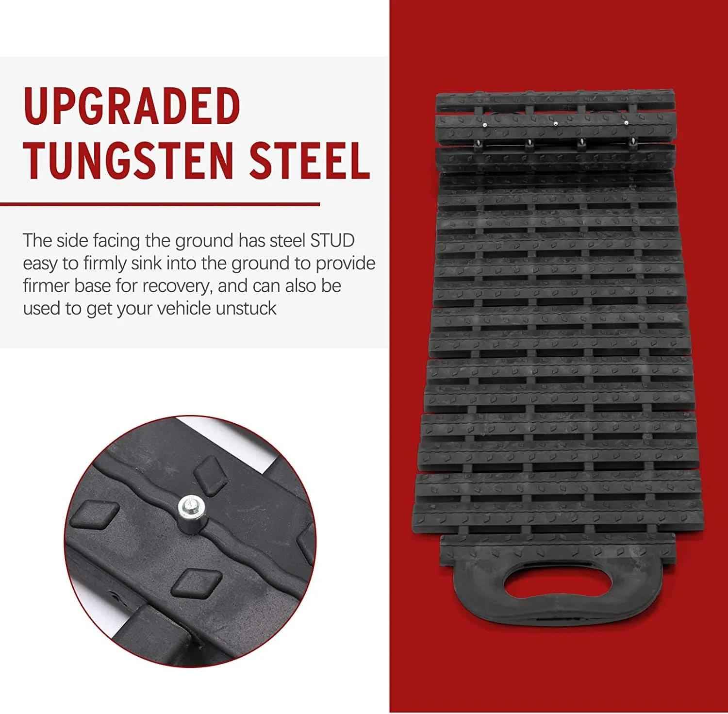 BUNKER INDUST Offroad 4X4 Snow Sand Portable Tire Traction Mats Board Recovery Tracks with Bag