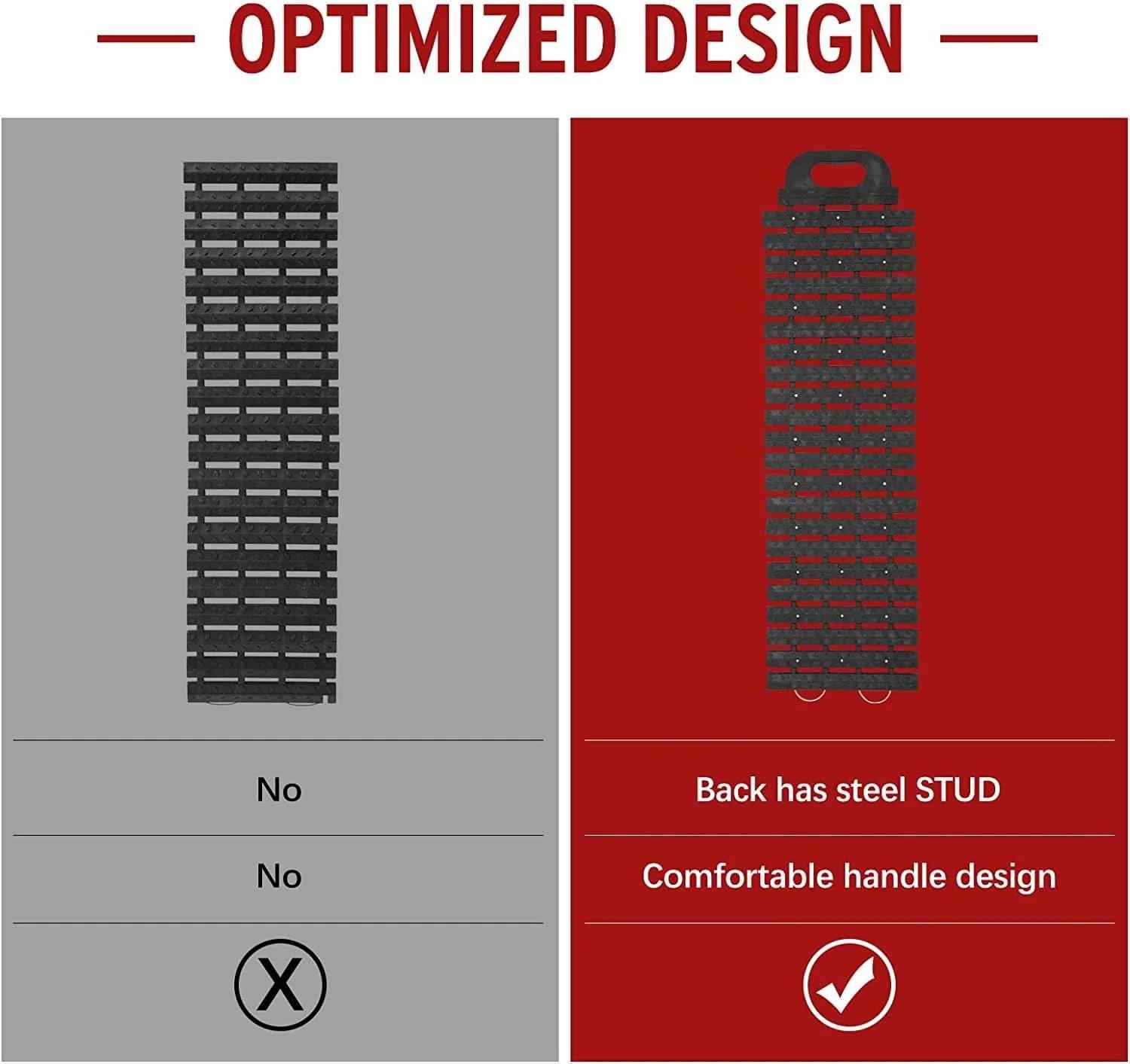 BUNKER INDUST Offroad 4X4 Snow Sand Portable Tire Traction Mats Board Recovery Tracks with Bag