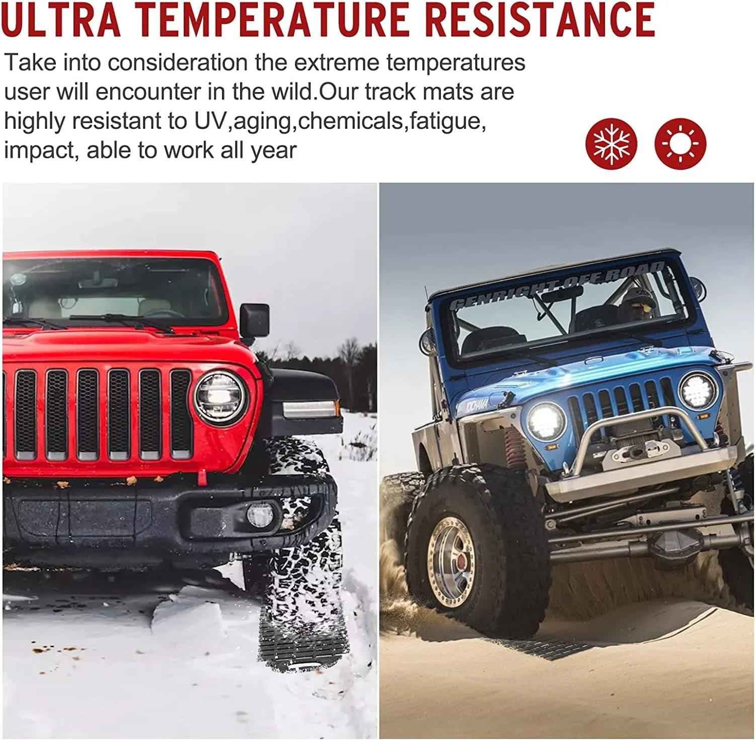 BUNKER INDUST Offroad 4X4 Snow Sand Portable Tire Traction Mats Board Recovery Tracks with Bag