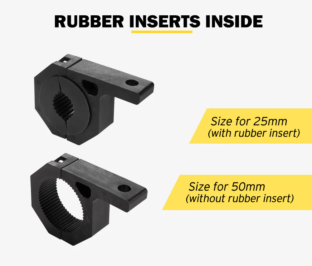 2PCS Bullbar Mounting Bracket Kit 25 50mm Clamp LED Work Light Bar Tube Holder