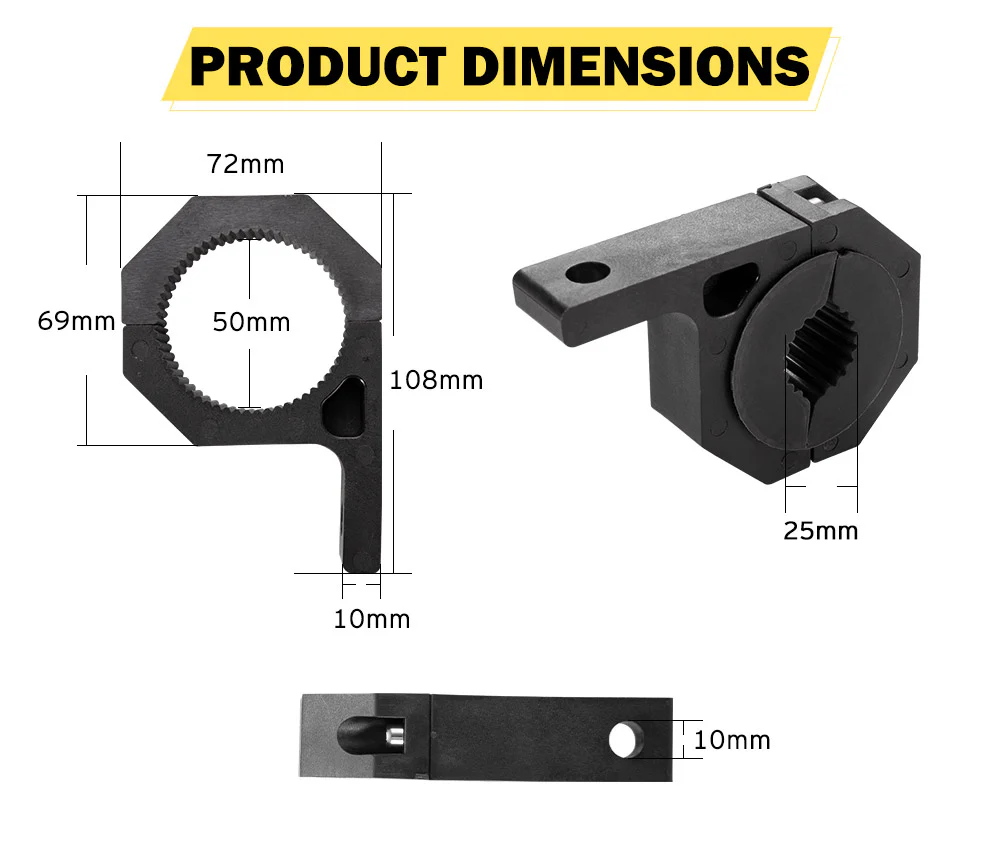 2PCS Bullbar Mounting Bracket Kit 25 50mm Clamp LED Work Light Bar Tube Holder