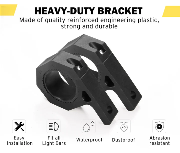 2PCS Bullbar Mounting Bracket Kit 48 50mm Clamp LED Work Light Bar Tube Holder