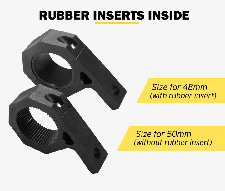 2PCS Bullbar Mounting Bracket Kit 48 50mm Clamp LED Work Light Bar Tube Holder