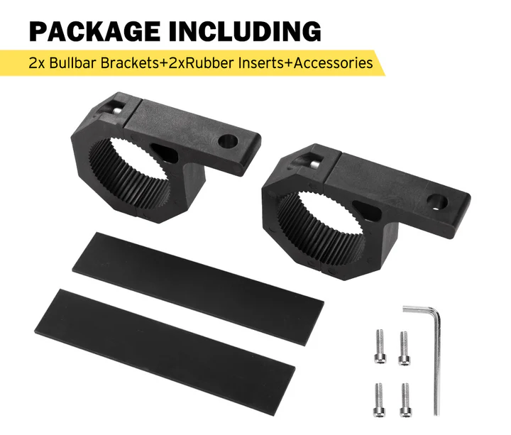 2PCS Bullbar Mounting Bracket Kit 48 50mm Clamp LED Work Light Bar Tube Holder