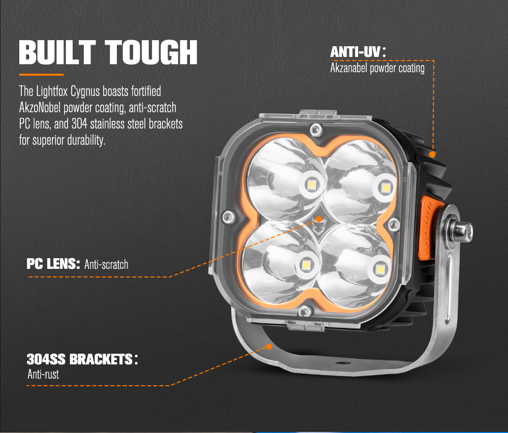 Lightfox Cygnus 5inch LED Work Light 1Lux@396m IP68 7,053 Lumens