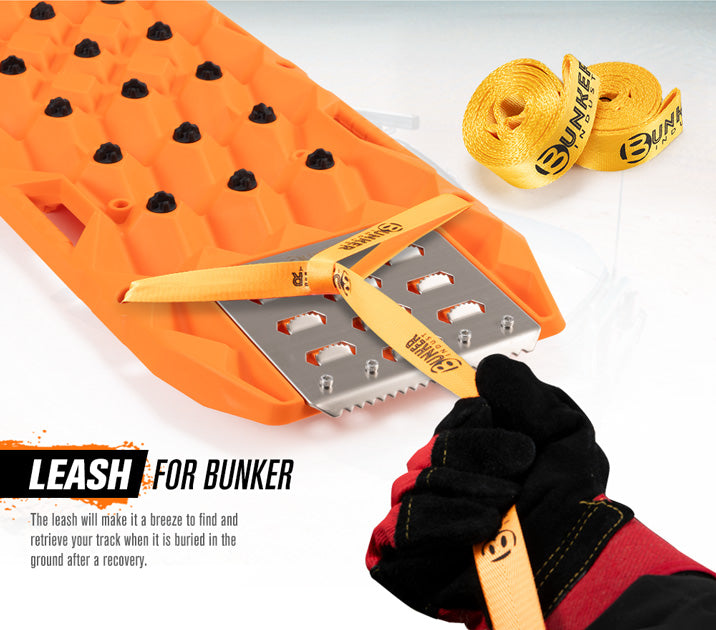 Bunker Indust Pair Recovery Tracks 25T With Steel Traction Plate Sand Mud Snow - Orange