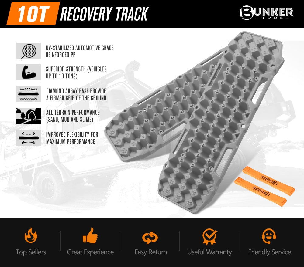 BUNKER INDUST Pair 10T Recovery Tracks - Grey