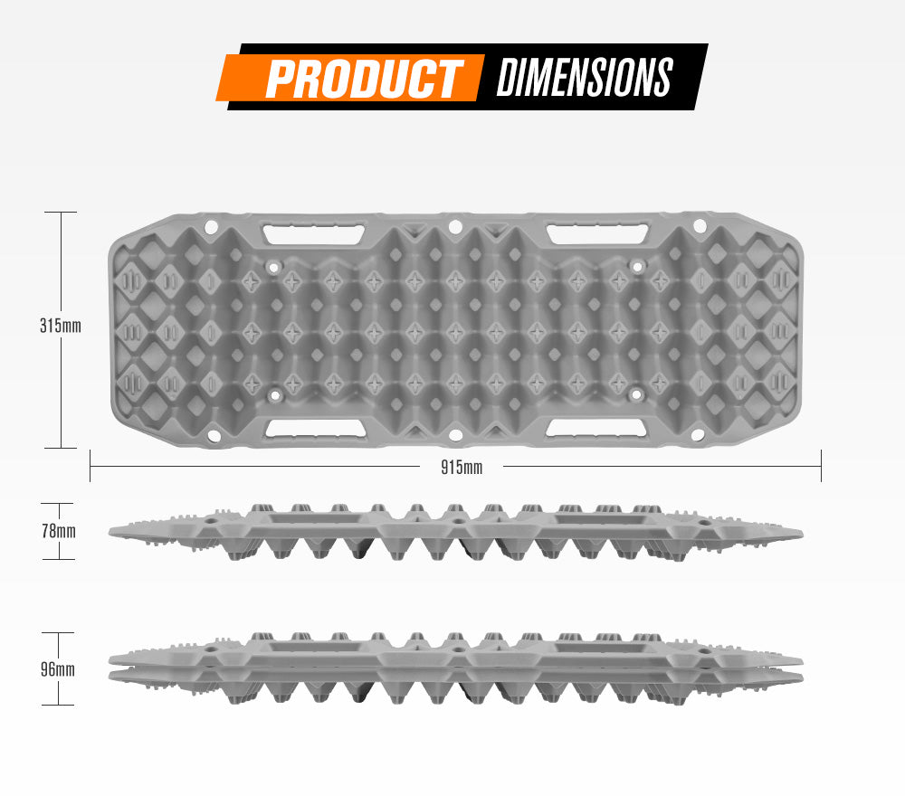 BUNKER INDUST Pair 10T Recovery Tracks - Grey