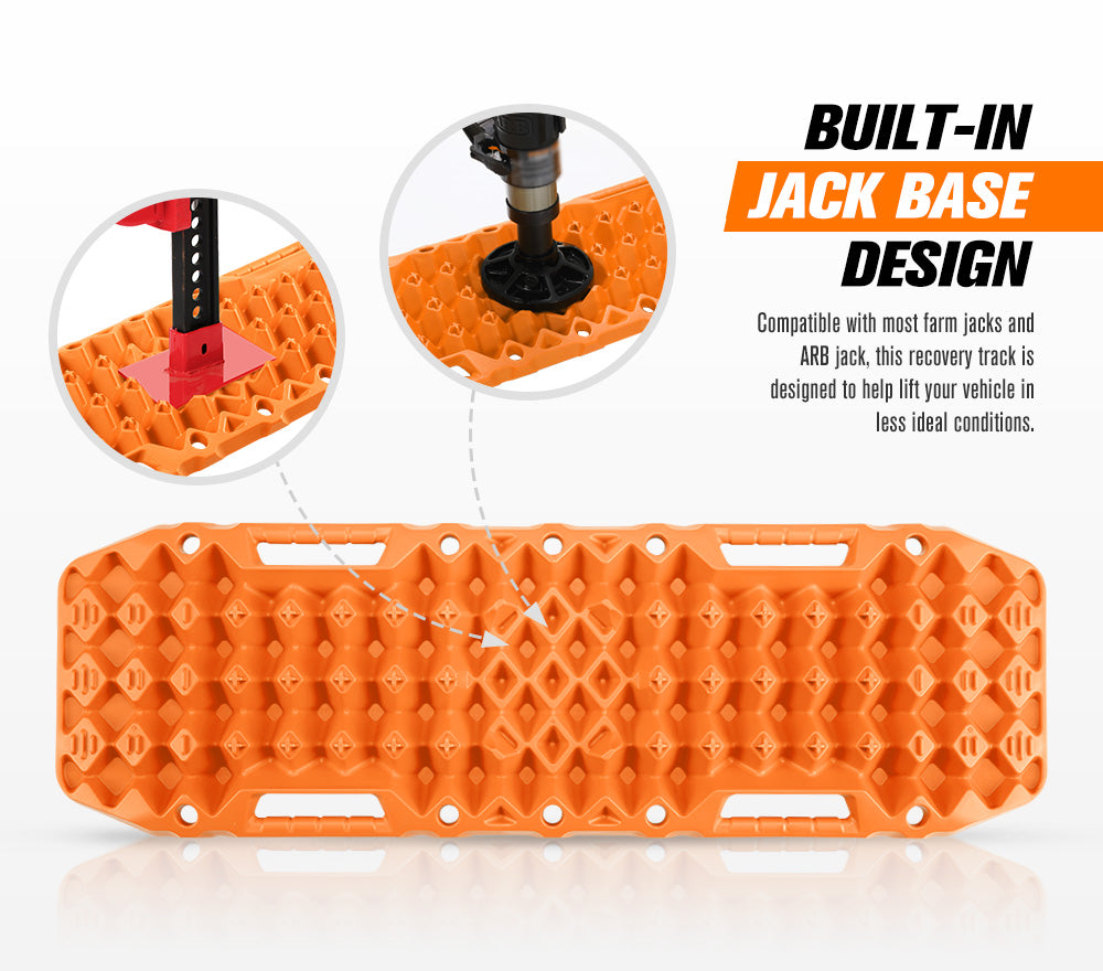 Bunker Indust Recovery Tracks Farm Jack Base 10T Board Sand Mud Snow OffRoad 4WD - Orange