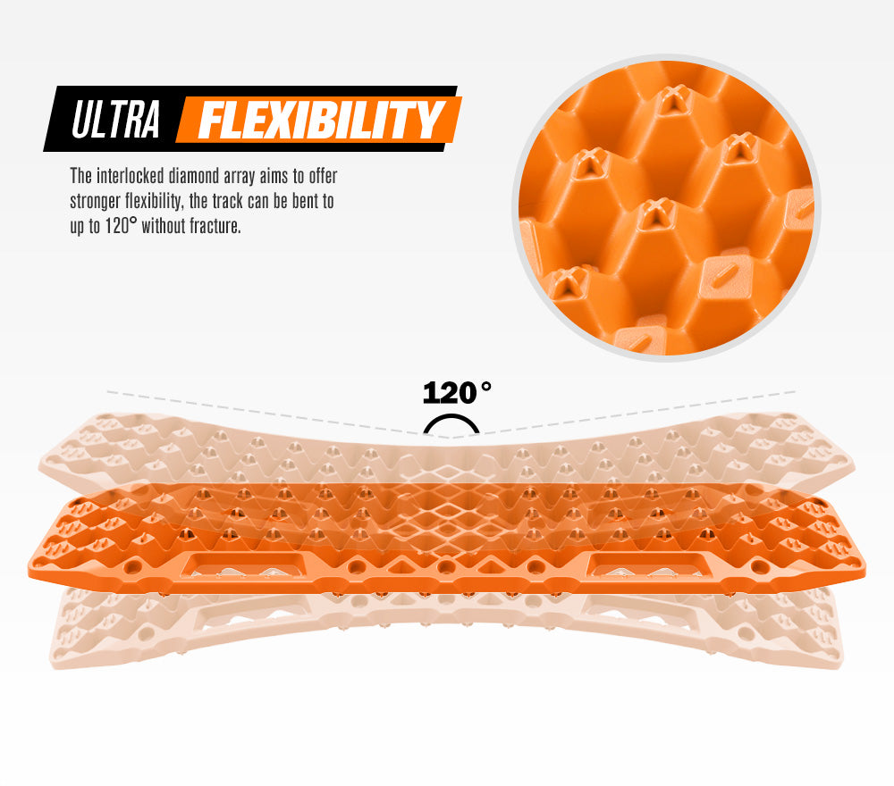 Bunker Indust Recovery Tracks Farm Jack Base 10T Board Sand Mud Snow OffRoad 4WD - Orange