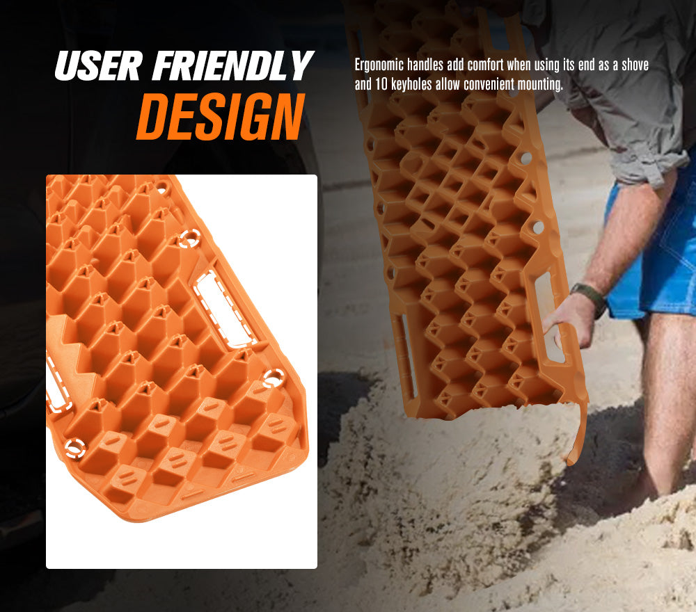 Bunker Indust Recovery Tracks Farm Jack Base 10T Board Sand Mud Snow OffRoad 4WD - Orange