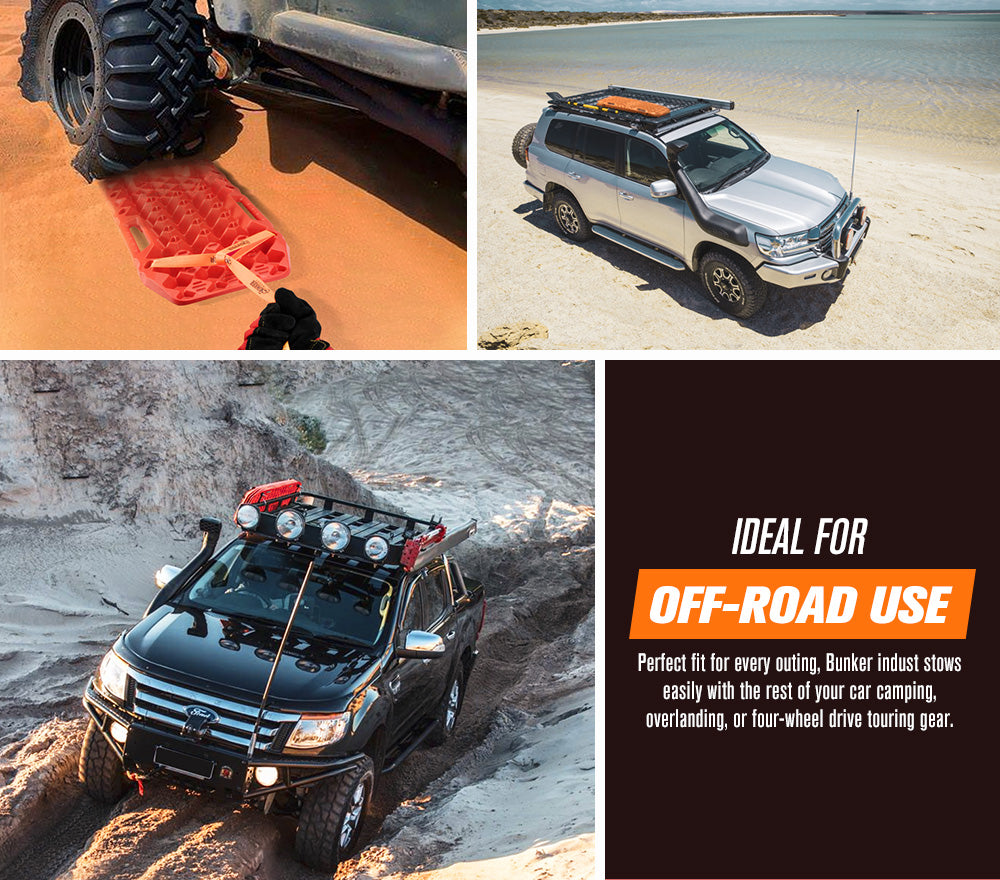 Bunker Indust Recovery Tracks Farm Jack Base 10T Board Sand Mud Snow OffRoad 4WD - Orange