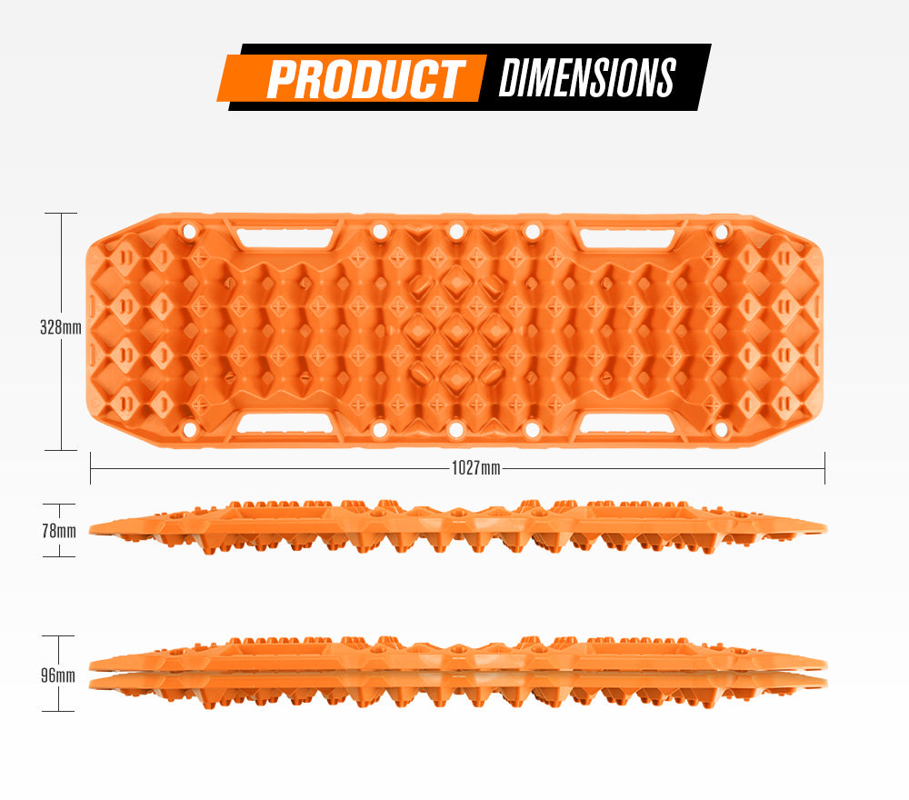 Bunker Indust Recovery Tracks Farm Jack Base 10T Board Sand Mud Snow OffRoad 4WD - Orange
